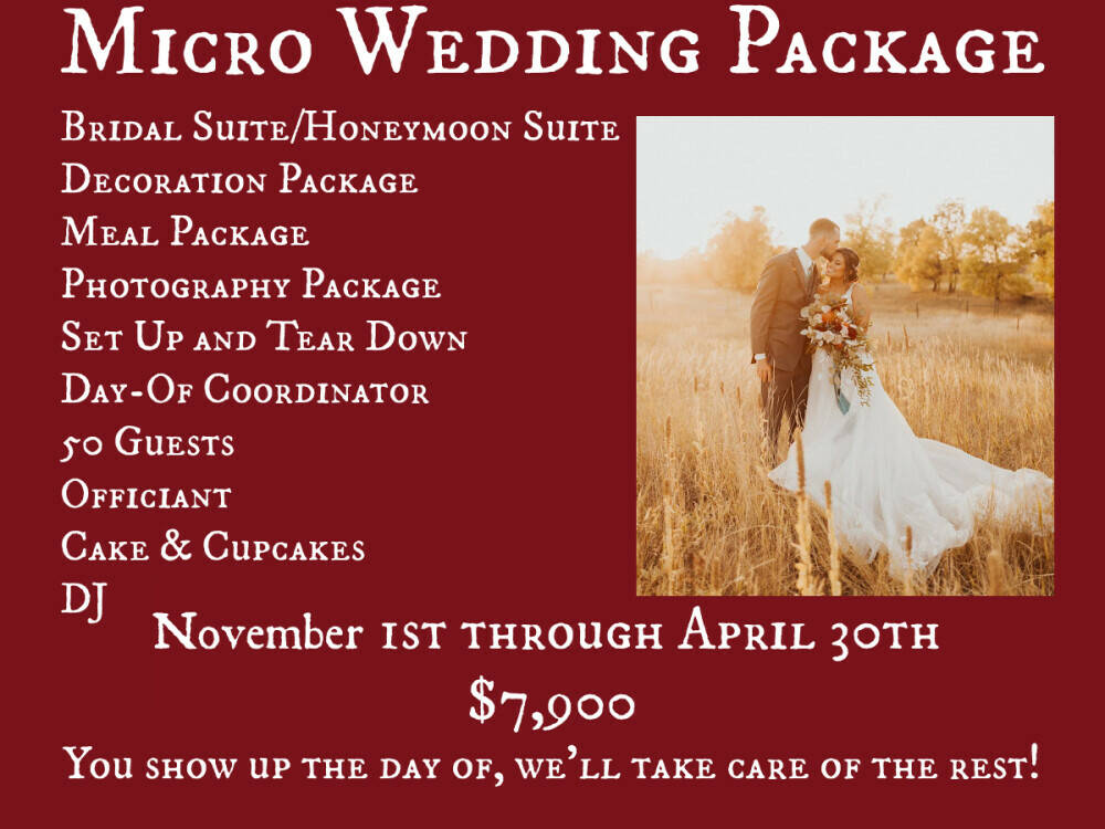 Micro Wedding Package: $7,900